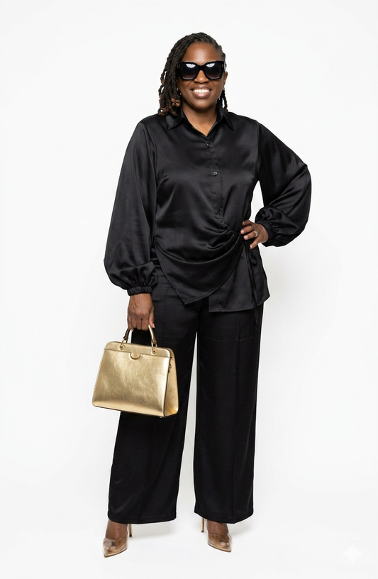 Crepe Shirt & Pants Corporate 2-piece Set