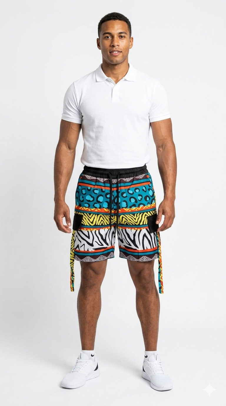 Men's Cargo Shorts, Ankara Shorts