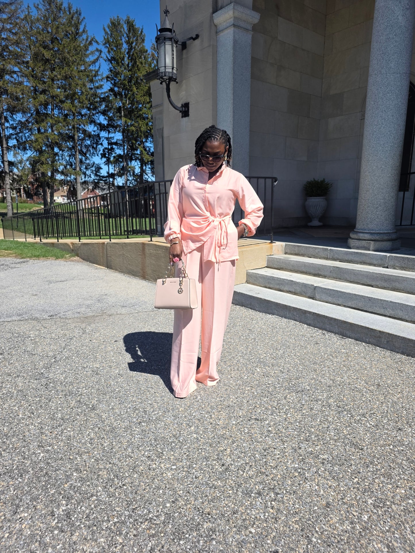 Crepe Shirt & Pants Corporate 2-piece Set