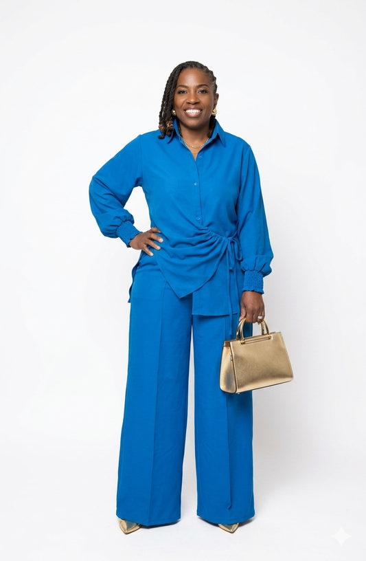 Crepe Shirt & Pants Corporate 2-piece Set