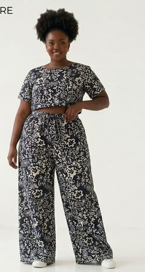 Wide Leg pants Set, Crop Top Set, Ankara Pants and top