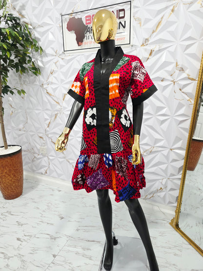 Ankara Aso oke fit & flare dress