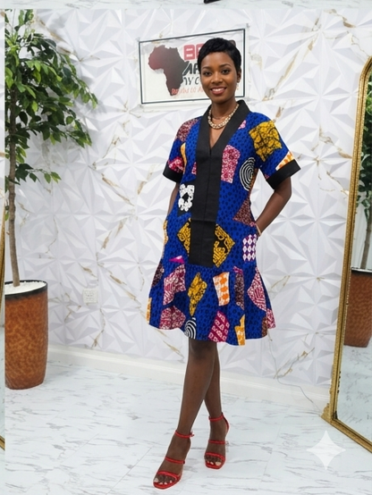 Ankara Aso oke fit & flare dress