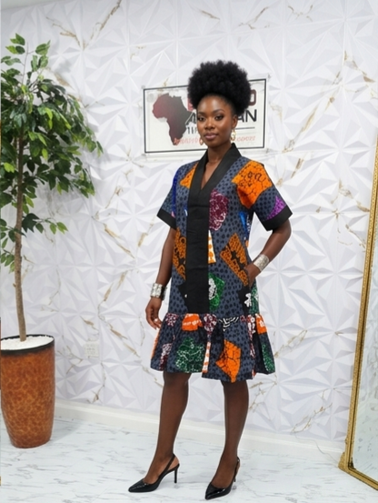 Ankara Aso oke fit & flare dress