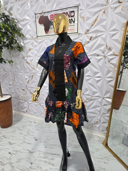 Ankara Aso oke fit & flare dress