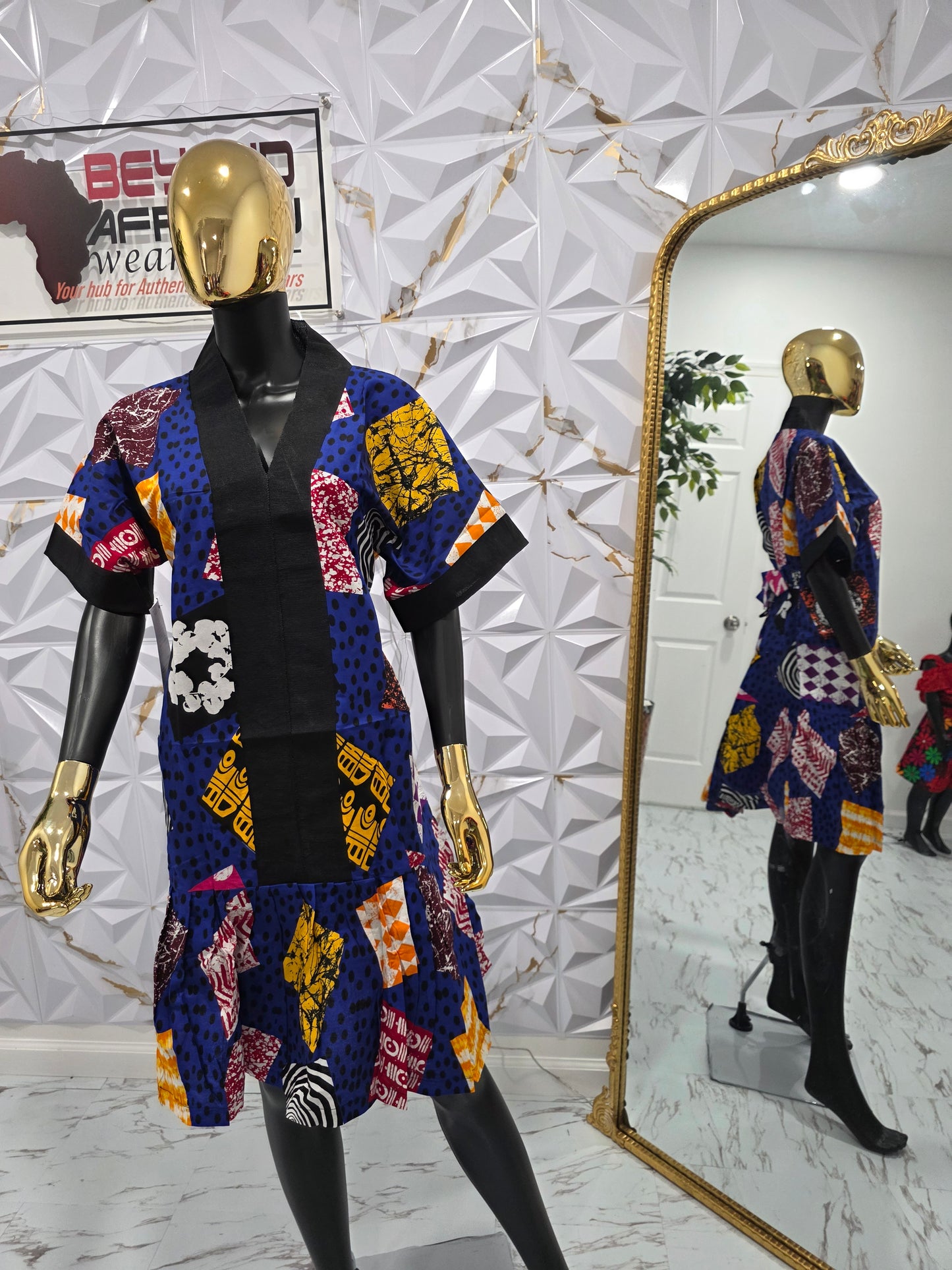 Ankara Aso oke fit & flare dress