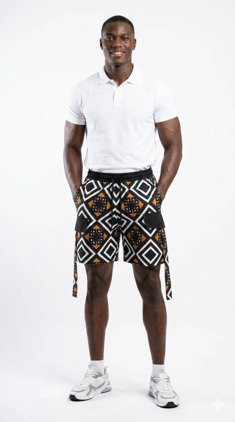Men's Cargo Shorts, Ankara Shorts