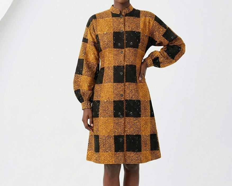 Ankara fit & flare dress, Shirt Dress