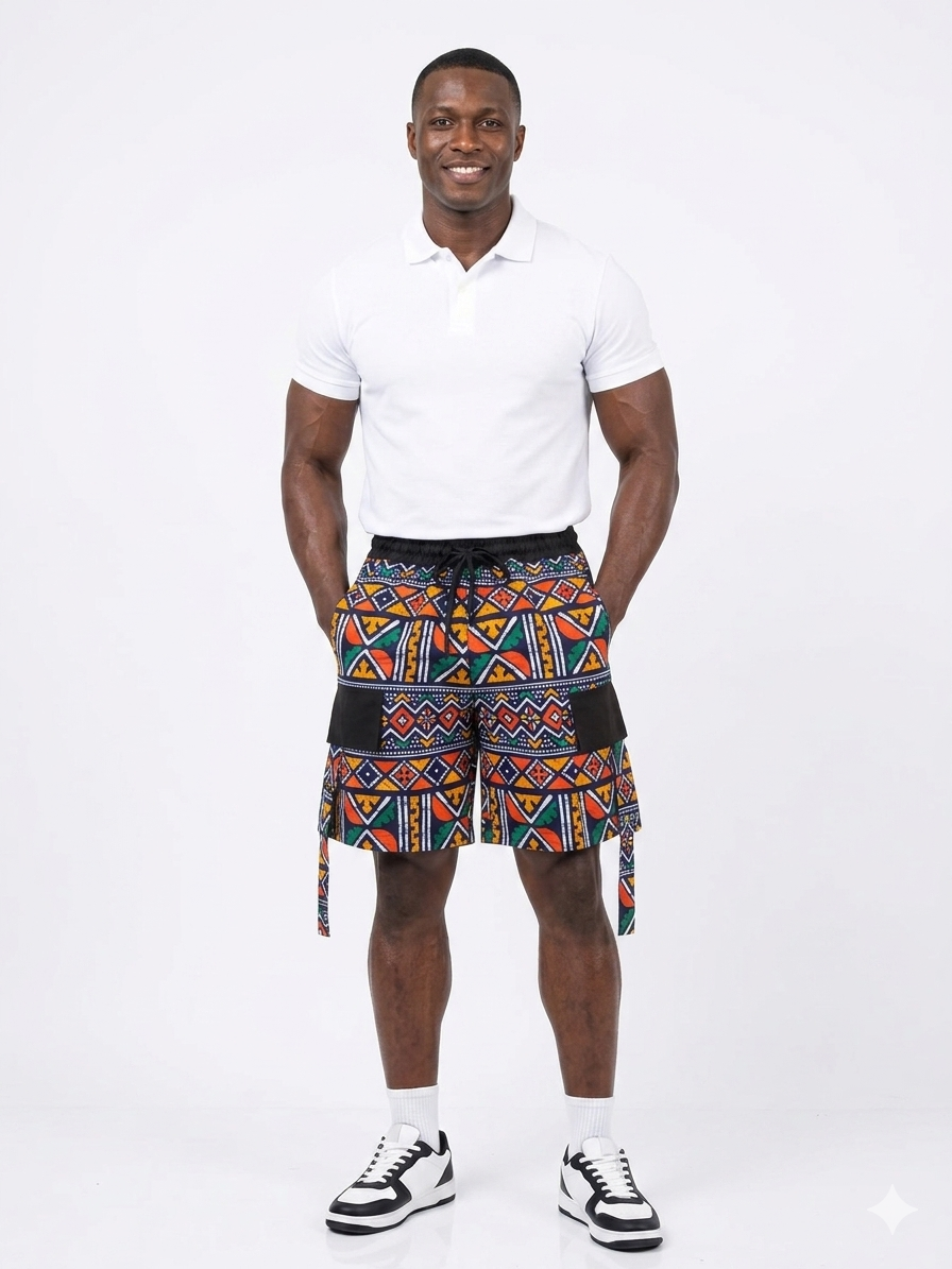Men's Cargo Shorts, Ankara Shorts