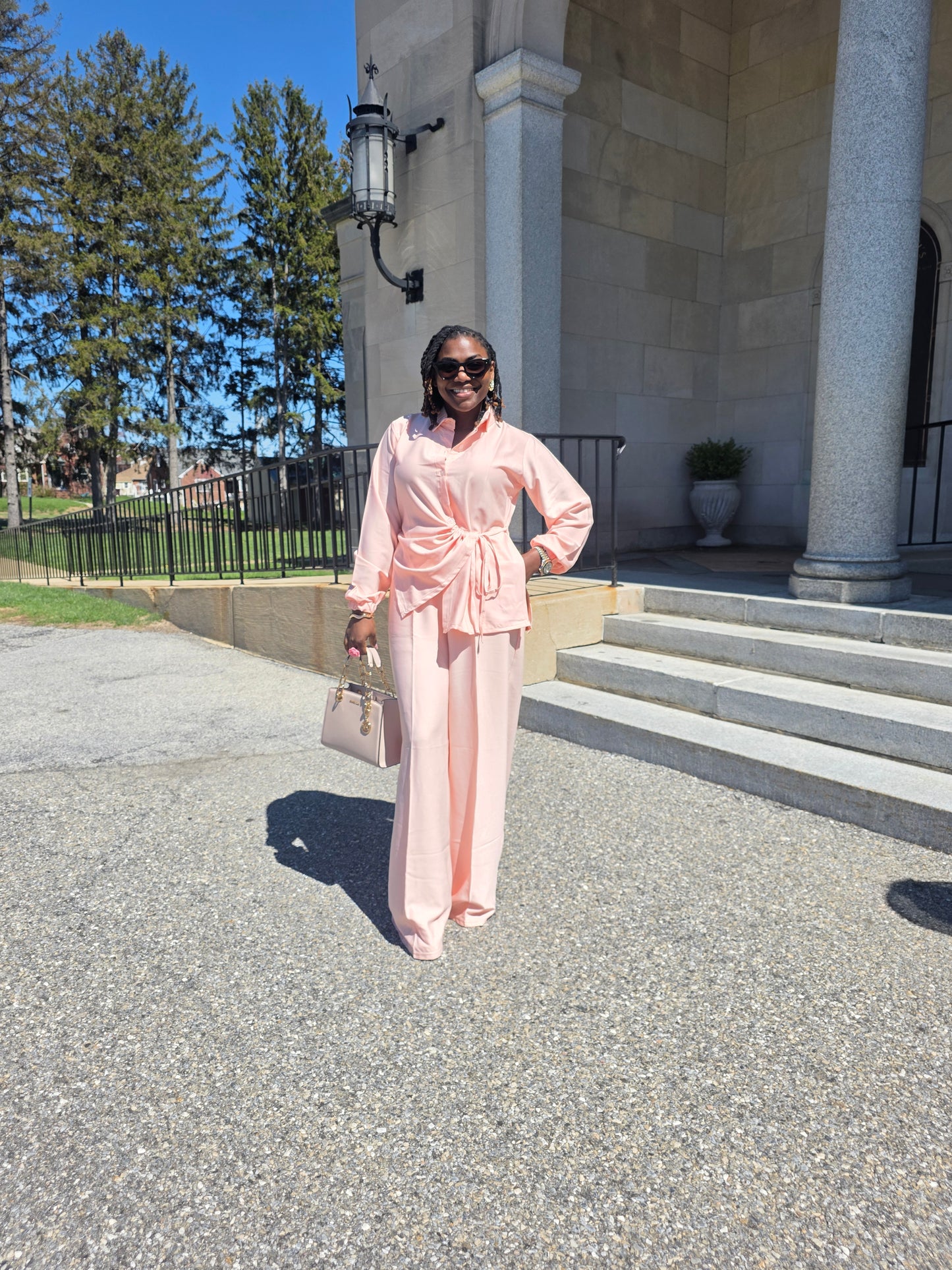 Crepe Shirt & Pants Corporate 2-piece Set