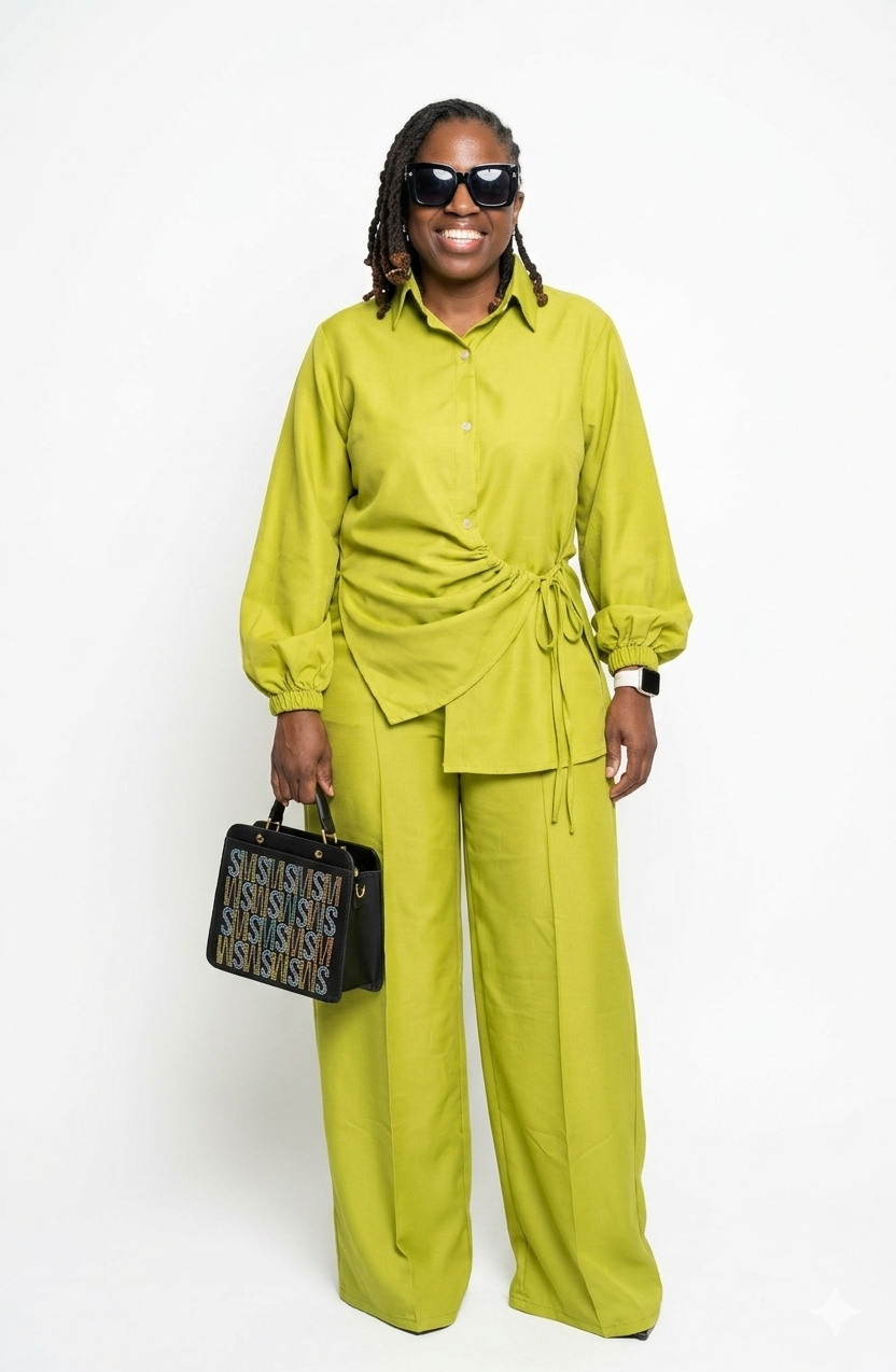 Crepe Shirt & Pants Corporate 2-piece Set