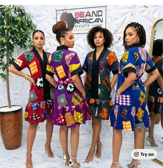 Ankara Aso oke fit & flare dress