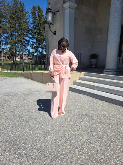 Crepe Shirt & Pants Corporate 2-piece Set