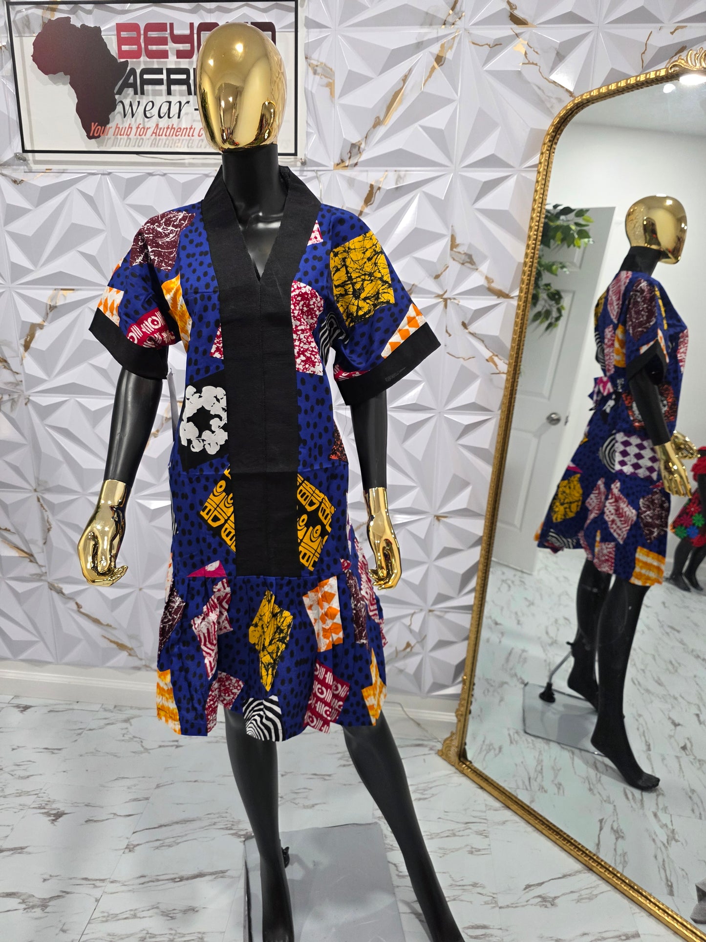 Ankara Aso oke fit & flare dress