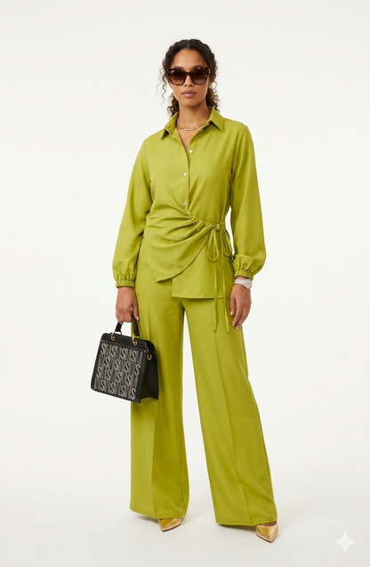 Crepe Shirt & Pants Corporate 2-piece Set